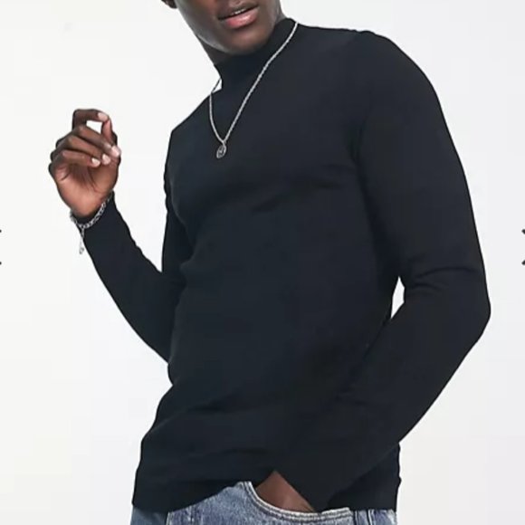 ASOS DESIGN | Muscle Fit Merino Wool Roll Neck Sze 2XS NWT - Picture 1 of 4